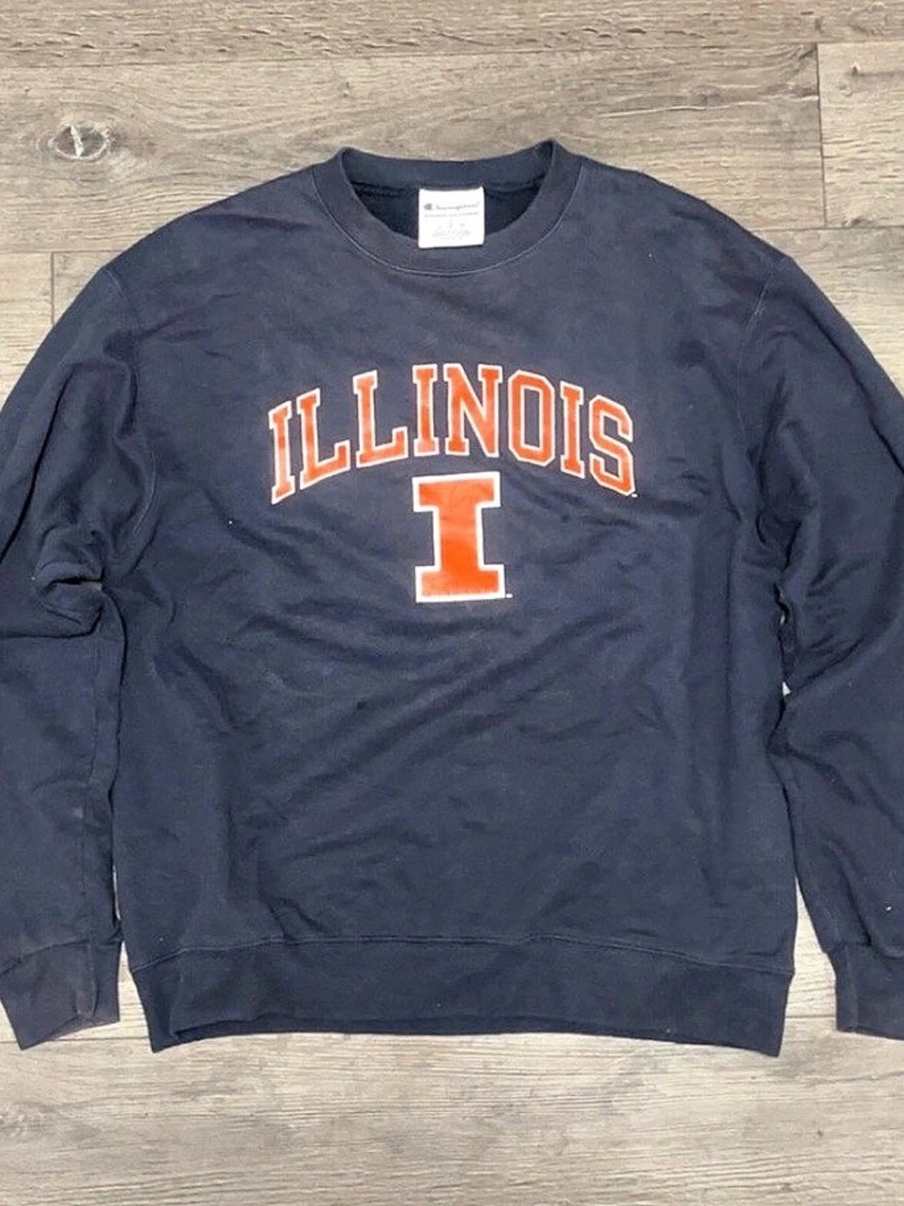 University of Illinois Champion Navy Crewneck Sweatshirt Size Large